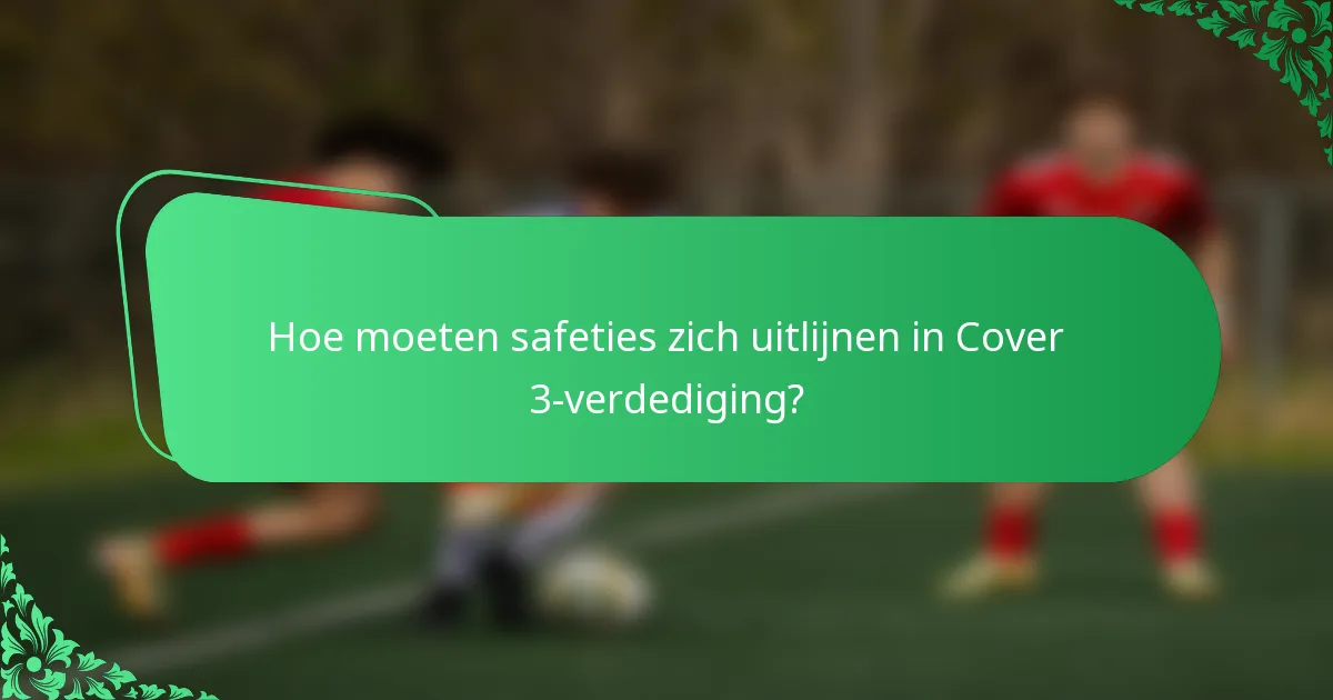 Hoe moeten safeties zich uitlijnen in Cover 3-verdediging?