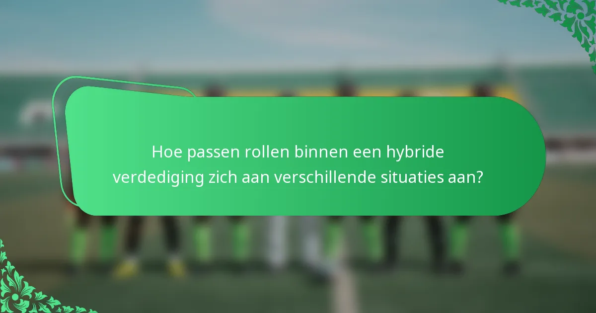 Hoe passen rollen binnen een hybride verdediging zich aan verschillende situaties aan?
